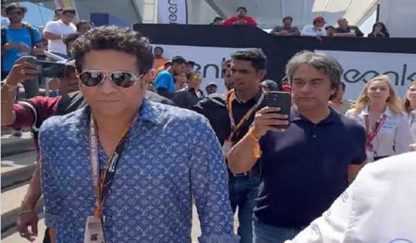 Sachin Tendulkar attends Formula E's first race in India