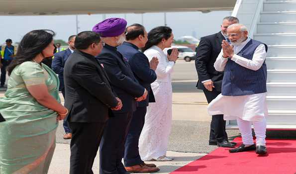 Prime Minister Shri Narendra Modi arrived in the vibrant city of New York