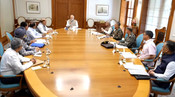 NEW DELHI, MAY 12 (UNI):- Prime Minister Narendra Modi with Defence Minister Rajnath Singh, External Affairs Minister S Jaishankar, National Security Advisor Ajit Doval, Chief of Defence Staff, General Anil Chauhan, Chief of the Army Staff, General Upendra Dwivedi, Chief of the Naval Staff, Admiral Dinesh K Tripathi, Chief of the Air Staff, Air Chief Marshal AP Singh, and others at a high level meeting, in New Delhi on Monday. UNI PHOTO-23U NEW DELHI, MAY 12 (UNI):- Prime Minister Narendra Modi with Defence Minister Rajnath Singh, External Affairs Minister S Jaishankar, National Security Advisor Ajit Doval, Chief of Defence Staff, General Anil Chauhan, Chief of the Army Staff, General Upendra Dwivedi, Chief of the Naval Staff, Admiral Dinesh K Tripathi, Chief of the Air Staff, Air Chief Marshal AP Singh, and others at a high level meeting, in New Delhi on Monday. UNI PHOTO-23U