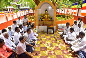 BHUBANESWAR, MAY 12(UNI):- Devotees offering prayers to Lord Buddha on the Buddha Jayanti festival, in Bhubaneswar on Monday. UNI PHOTO-47U BHUBANESWAR, MAY 12(UNI):- Devotees offering prayers to Lord Buddha on the Buddha Jayanti festival, in Bhubaneswar on Monday. UNI PHOTO-47U